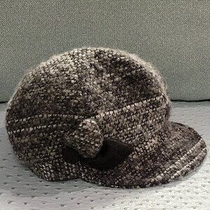 Wool Blend Newsboy Hat With Side Detail